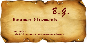 Beerman Giszmunda névjegykártya